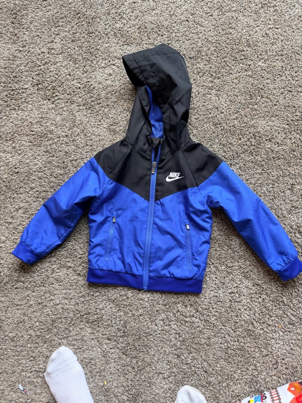 Nike Blue and Black Kids Jacket with Hood